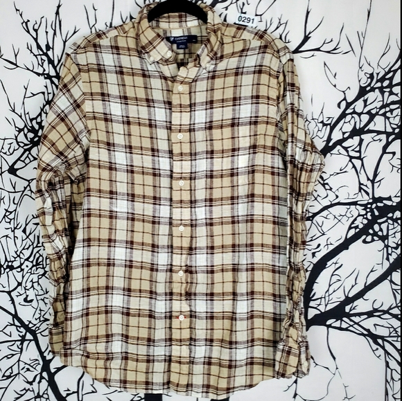 Daniel Cremieux Other - CREMIEUX Linen Button Down Shirt Long Sleeve Plaid